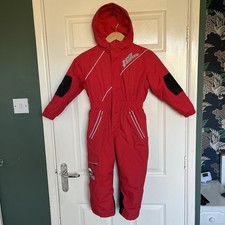 No Fear Schneeanzug Kinder 5-6 Jahre rot wasserdicht wattiert Kapuze gefüttert