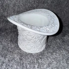 Vintage Large White Milk Glass Top Hat Vase Daisy And Button Fenton Mint