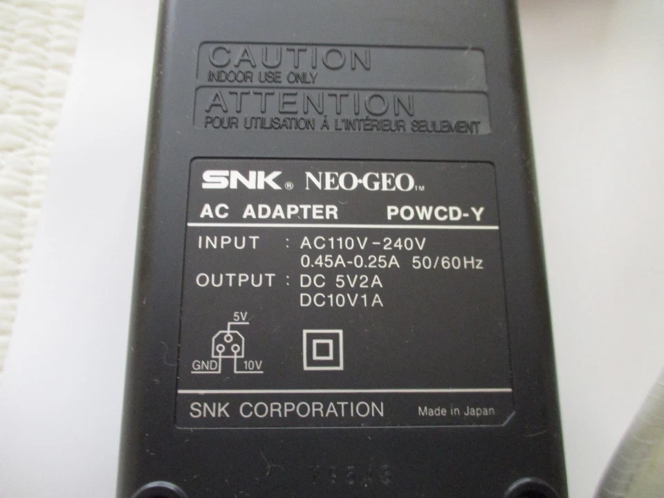 NEO GEO CD AC Adapter Power Supply - Model: POWCD-Y - For UK Console - NEW - Image 2 of 4