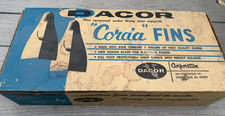 Vintage Dacor Corda Scuba Fins Size 7-8 Black Rubber Scuba Fins Italy Beach
