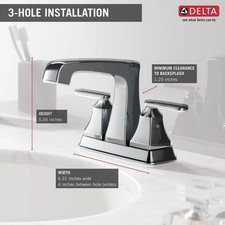 Delta Ashlyn 2564-MPU-DST 1.2 GPM Centerset Bathroom Faucet Polished Chrome's sh
