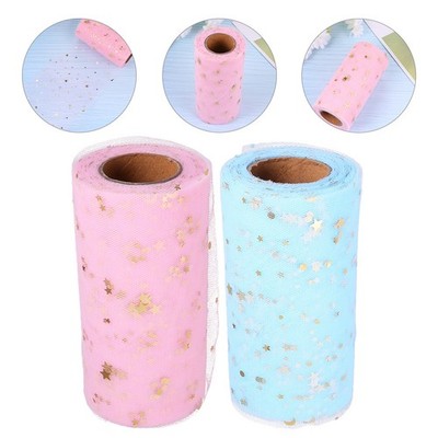 2 Pcs Glitzernder Tutu-Stoff Tüllrolle Paillettengewebe Glitzerstoff