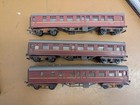 3 Vintage Triang Maroon Composite Coaches