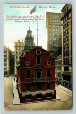 Boston MA-Massachusetts, Old State House, Outside Aerial View, Vintage Postcard