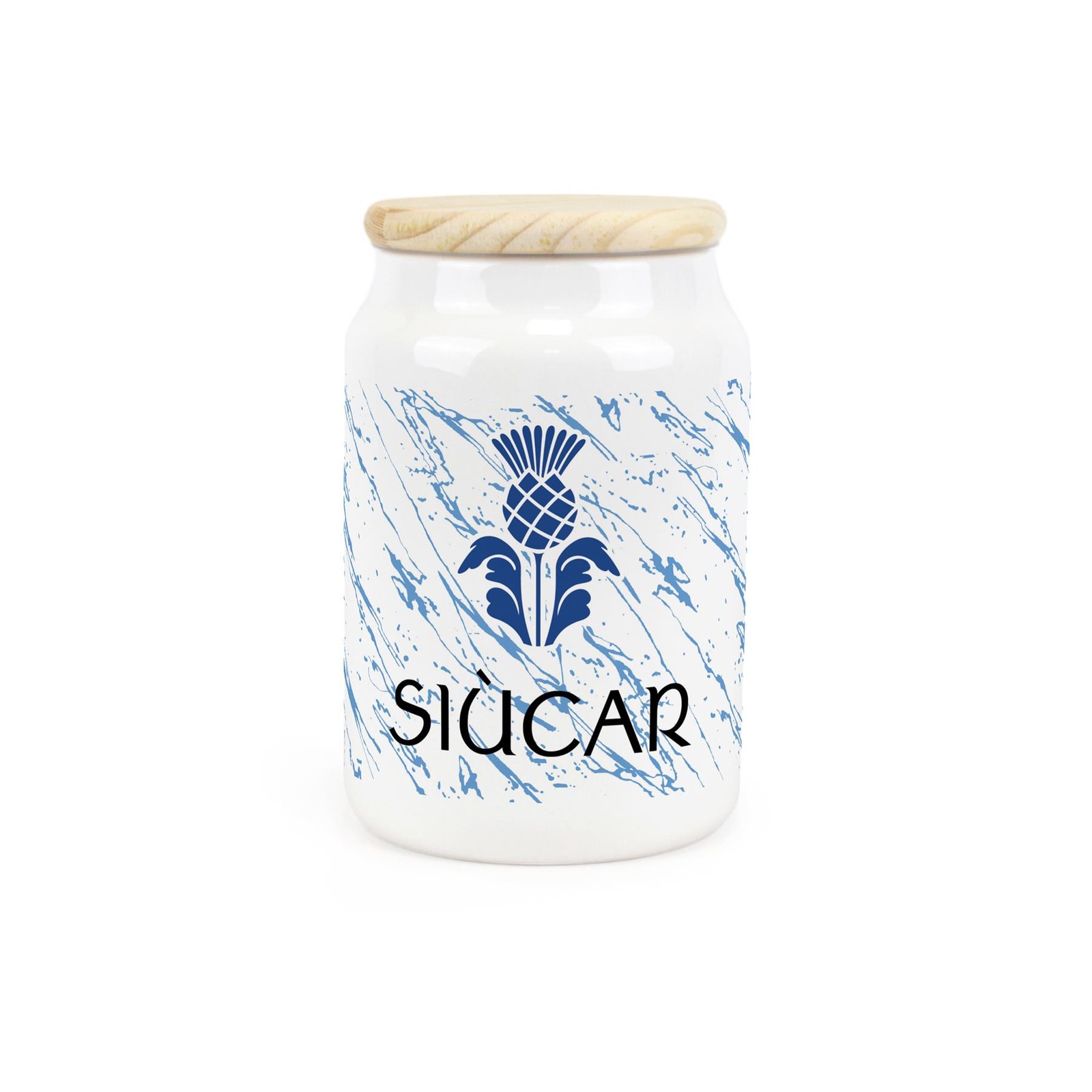 Scottish Thistle Sugar Gaelic Canister - Scotland Gifts - Ceramic Storage Jar