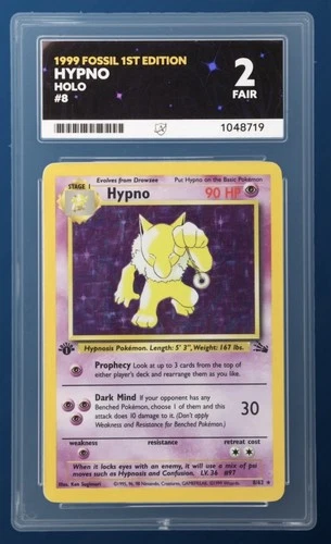 Pokémon TCG 1999 Fossil 1st edition Hypno Holo Ace Graded 2