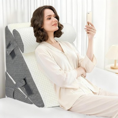3-teiliges orthopädisches Bett Keil Kissen Set für Postoperationen & Schlafen, Memory Foam