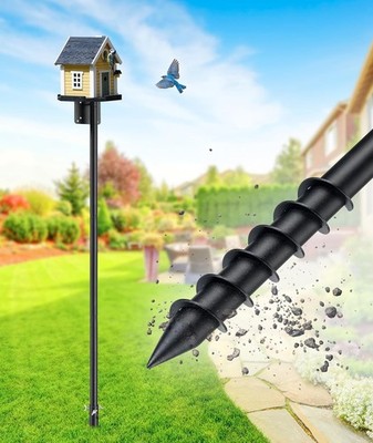 Bird House Pole, 73  Tall Bird Feeder Pole for Outside Heavy Duty, Adjustable 