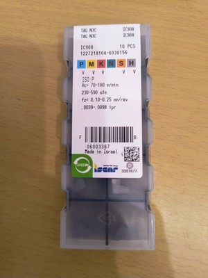 Iscar Originál TAGN 3C IC 908/ CARBIDE INSERTS-open box /10 Stück