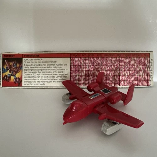 1985 HASBRO TAKARA G1 TRANSFORMERS POWERGLIDE w/FILE CARD BEAUTIFUL PAINT JOINTS