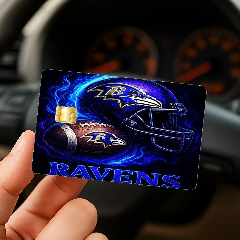 Baltimore Ravens Tarjeta de Débito de Crédito Recubrimiento Calcomanía NFL Fútbol Vinilo Adhesivo Deportes Foto 4 de 4