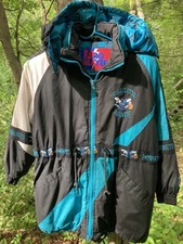Vintage 1990’s NBA Pro Player Charlotte Hornets Jacket Youth Large Black Teal
