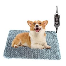 Pet Heating Pad for Dog Cat Temperature Adjustable Dog Cat Bed 18X28  Grey