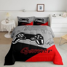 Gamer Comforter Set for Boys Teens Gaming Bedding Set Video Game Contoller Ho...