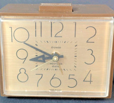 Vintage 1970s Westclox Dunmar Drowse Dialite Brown Retro Alarm Clock 22196