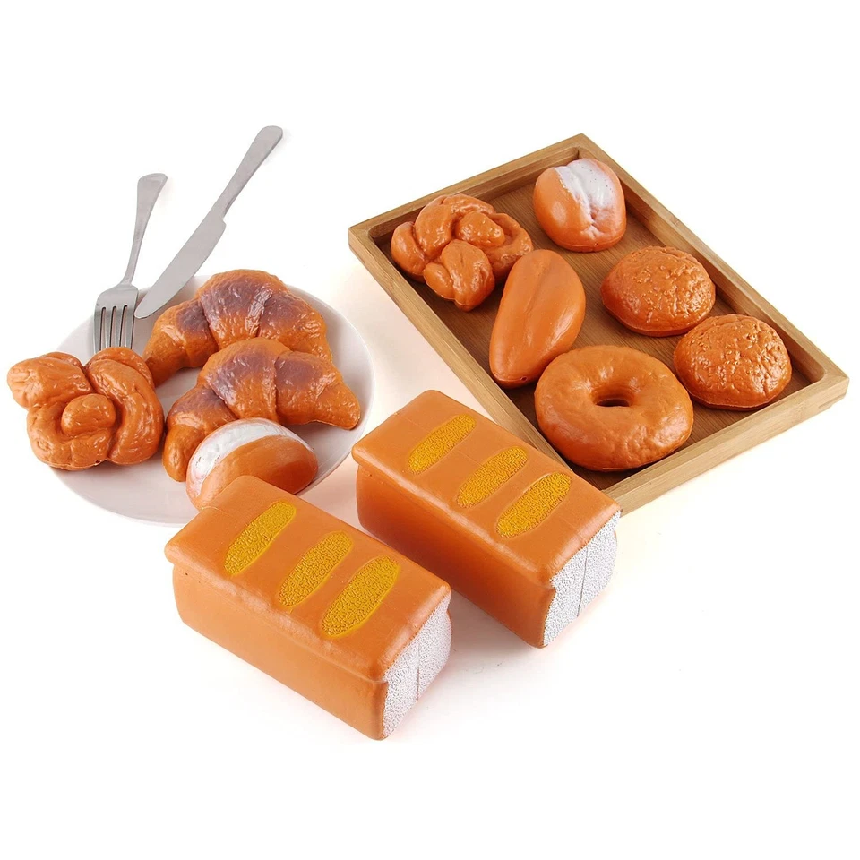 12 PCS Fake Bread Pastries Set - Realistic Plastic Pretend Play Food Toy - Image 2 of 4