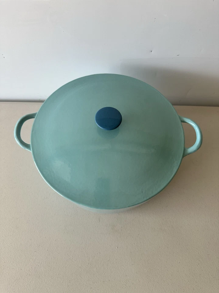 VTG Prizer Ware Cast Iron Enamel 6 Qt Dutch Oven Blue Aqua NOS Original Box - Image 4 of 4