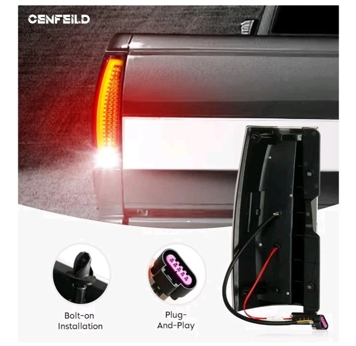 Tail Lights Assembly [LED Kit] Compatible with Chevy Suburban 1500 2500, for... - Image 3 of 4
