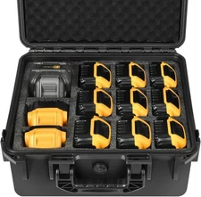 Storage Case for Dewalt Battery & Charger - Waterproof Power Tool Box Storage...