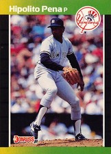Hipolito Pena 1989 Donruss 598 New York Yankees Rookie Baseball Card. rookie card picture