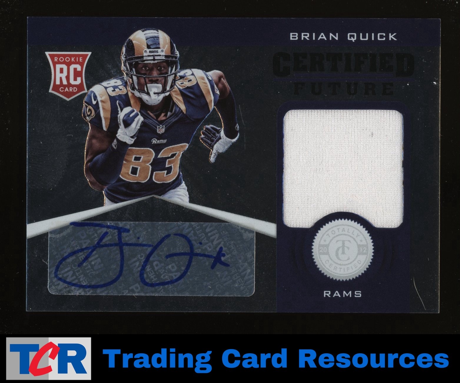 2012 Panini Totally Certified #7 Brian Quick Future Signature Materials #/175
