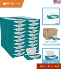 Facial Tissue 2-Ply Soft Absorbent White Bulk 50 Count Boxes