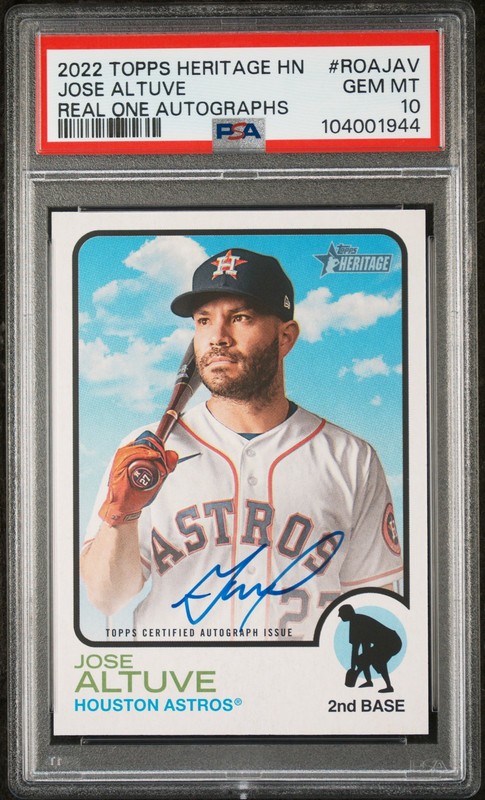 2022 Topps Heritage Real One Autographs #ROAJAV Jose Altuve PSA 10 GEM MT