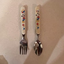 Disney Baby Toddler Child Silverware Mickey Mouse Spoon  Fork Set