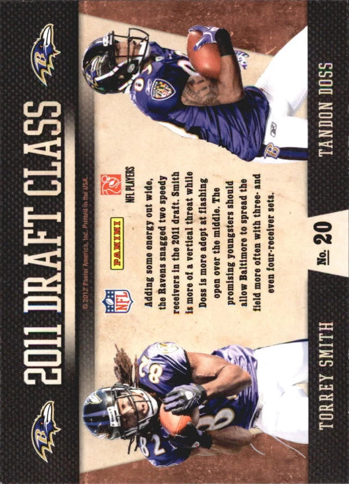 2011 Playoff Contenders Draft Class #20 Torrey Smith/Tandon Doss - FB - Image 2 of 2