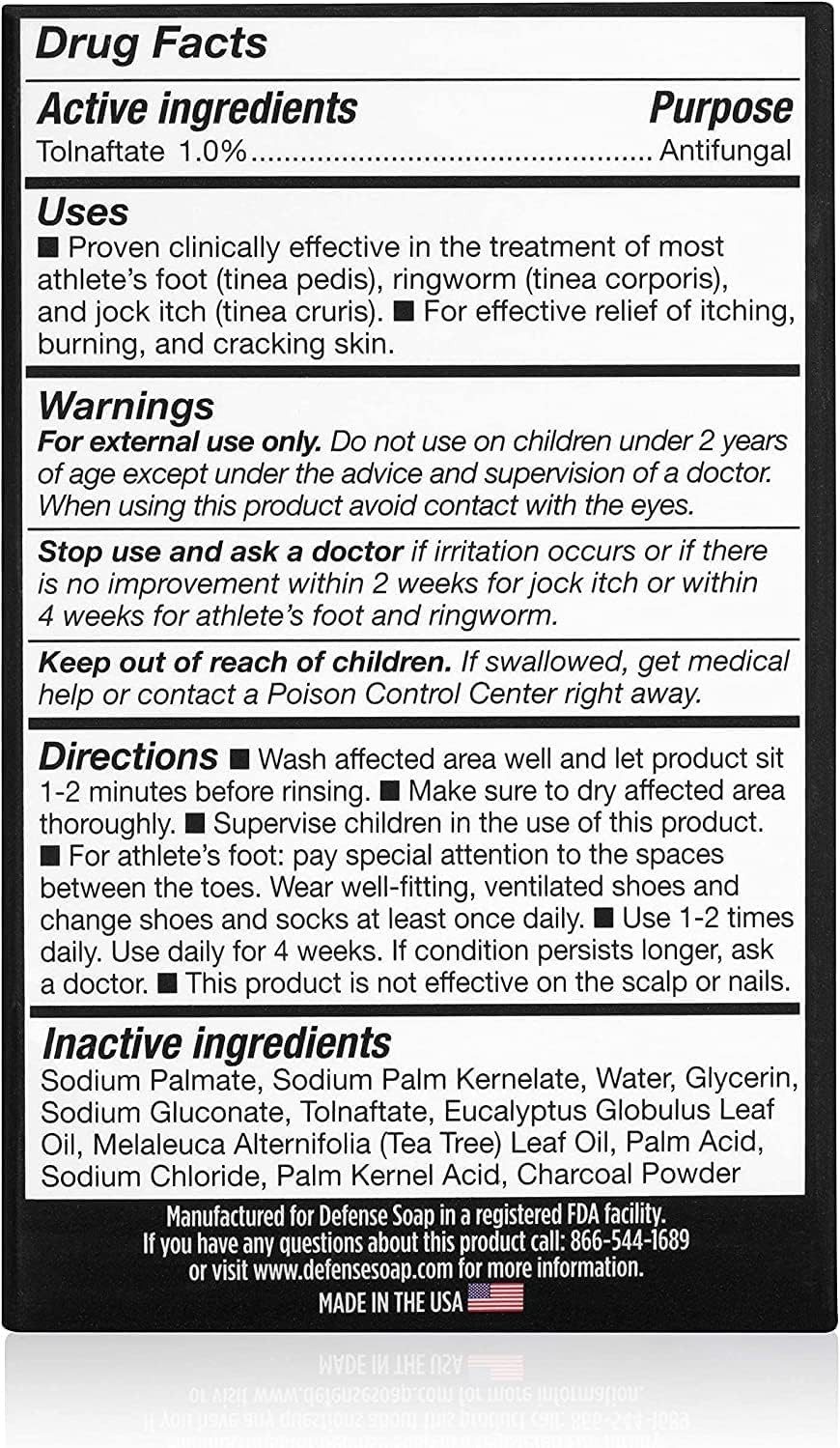 Defense Antifungal Bar Soap 5-Pack | Jock Itch, Ringworm, Athlete'S Foot, Skin F