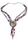 Estate Vintage Michael Redhawk Sterling Triple Strand Beaded Necklace Signed — photo 1