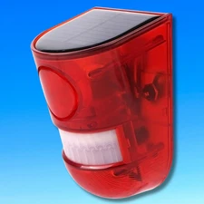 Solar Strobe Light Alarm Motion Sensor Sound Alarm Siren Security Alarm Light