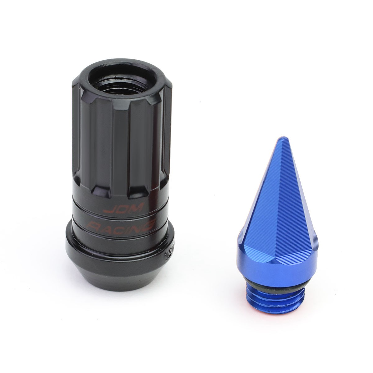 JDM ALUMINUM SKY BLUE SPIKED LUG NUTS+KEY 20PCS/SET M12X1.5 20MM OD/90MM TALL