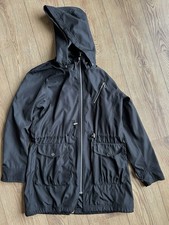 Woman’s Black Lightweight Parka Style Coat - Removable Hood / Size M