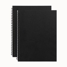10 inch x 7.5 inch, 100GSM, Blank Spiral Notebook, 2-Pack, Soft Cover, Sketch
