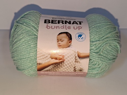 TWO 4.2 & 2.93 oz Skeins Bernat BUNDLE UP yarn 74010 GREEN MIST Crochet KNIT - Picture 6 of 9