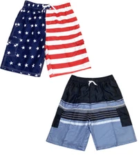 Norty Mens Big Extended Size Swim Trunks - Mens Plus King Size Swimsuit thru 5X
