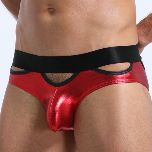 Polyvinyl Glitter Kunstleder Sexy Komfortabel Hell Tanga Herren Sexy Unterwäsche - Picture 13 of 14