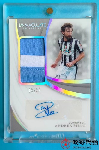 2018-19 Immaculate Juventus Pirlo Match-worn Patch Auto 3/21 jersey number