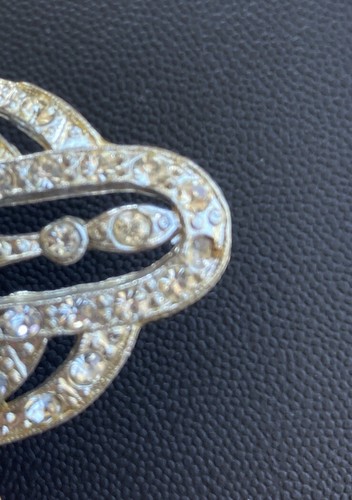 ART DECO Style Rhinestone Buckle by ARTISAN N.Y. Double Clip Costume Jewelry - Picture 5 of 5