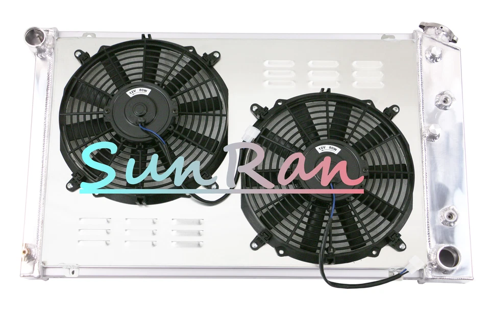 Radiador de 3 filas + ventilador de cubierta compatible con Buick Wildcat 1966-1969 / 1968-1972 Skylark 26" W 162 Foto 2 de 4