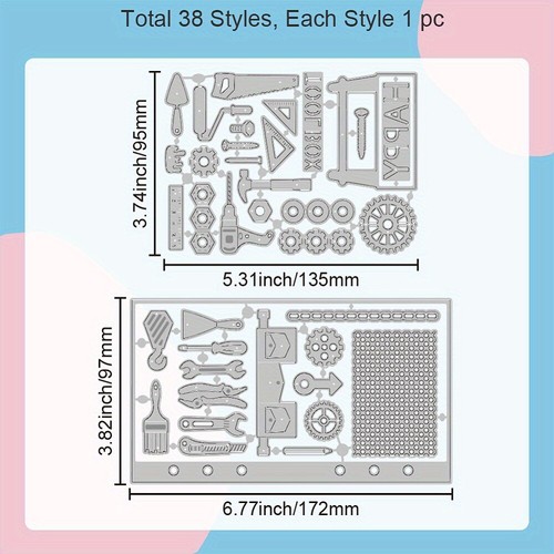 1Set 2pcs Carbon Steel Cutting Dies Stencils for DIY Scrapbooking Photo - Picture 2 of 7