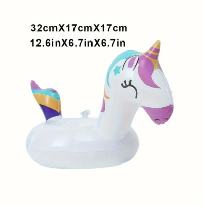 1x Aufblasbarer Einhorn Getränkehalter Becher Dose Bierhalter Pool Strand Party