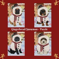 Christmas Gingerbread Snowman Dog Cat Pet Photo Jigsaw Puzzle Games for Adults