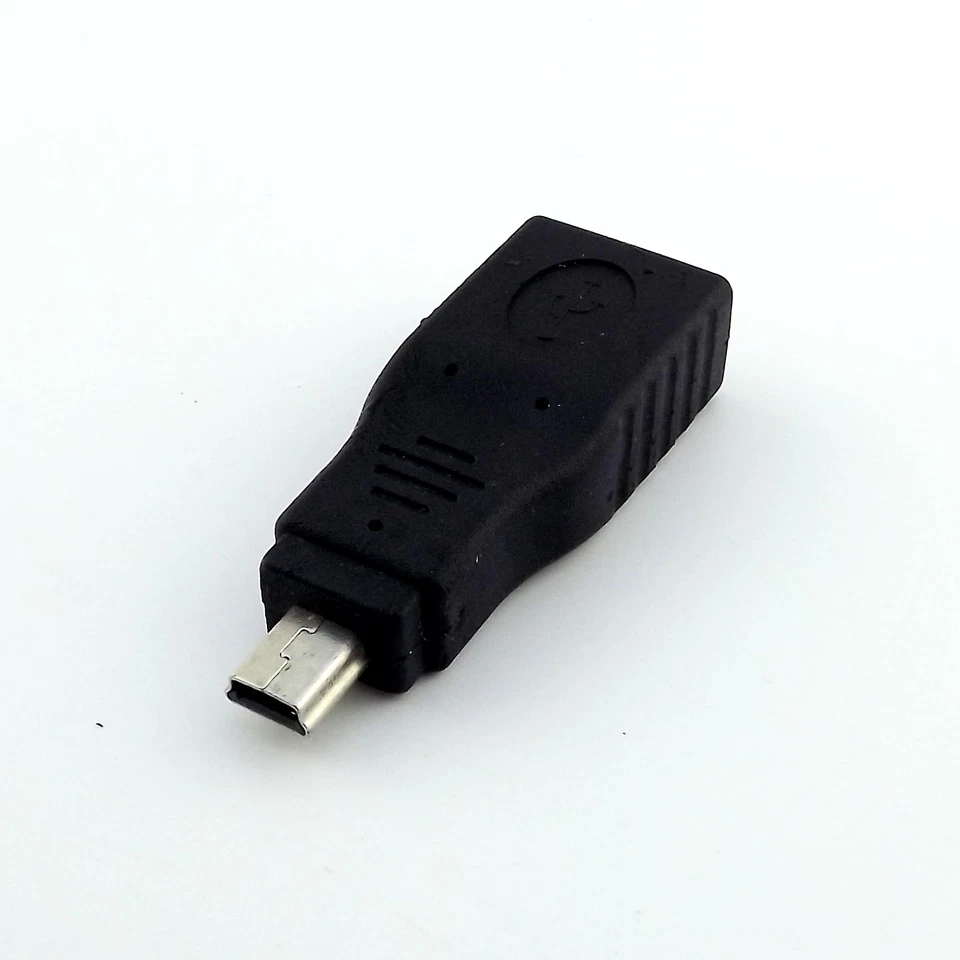 10pcs Black USB 2.0 A Female to Mini USB B 5 Pin Plug Male OTG Converter Adapter - Image 4 of 4