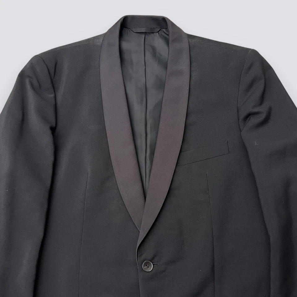 Traje de Esmoquin Negro Vintage Años 70 Chaqueta Abrigo Deportivo Años 70 Mod Worsted & Mohair 40 Foto 2 de 4