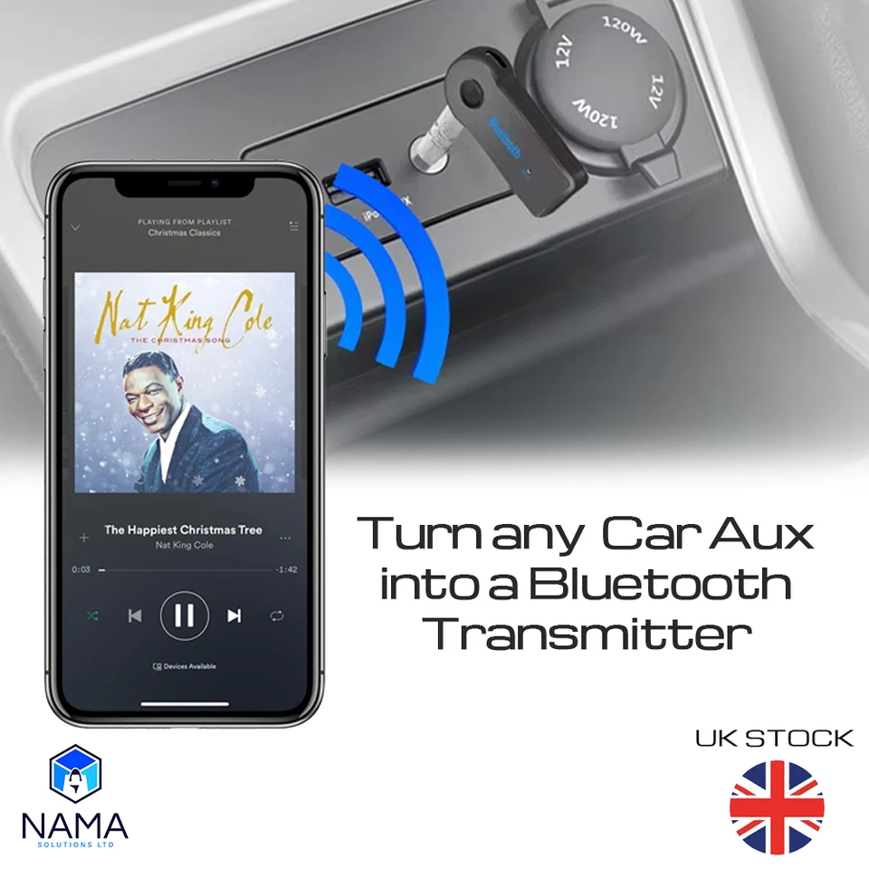 AUX Bluetooth Receiver Wireless Car Transmitter Adapter 3.5MM Audio Stereo Music - Image 2 of 4