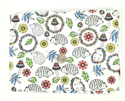 Super Snuggle Flannel Baby Fabric Porcupines Mushrooms 30'' x 42'' Pre-Shrunk