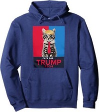 Cats for Trump Vote for President Elections 2024 Unisex Hooded Sweatshirt