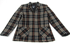 Requirements Women's Size 8 Plaid Long-Sleeve Zip-Up Blazer Jacket